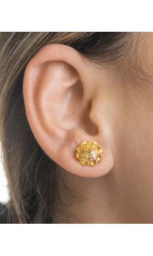 Yiğitbaşı Gold 22 Ayar Top Küpe (3327)