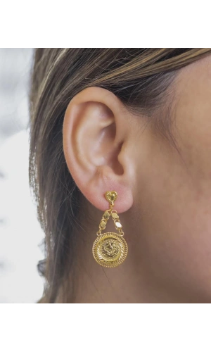 Yiğitbaşı Gold 22 Ayar Tuğralı Küpe 3276